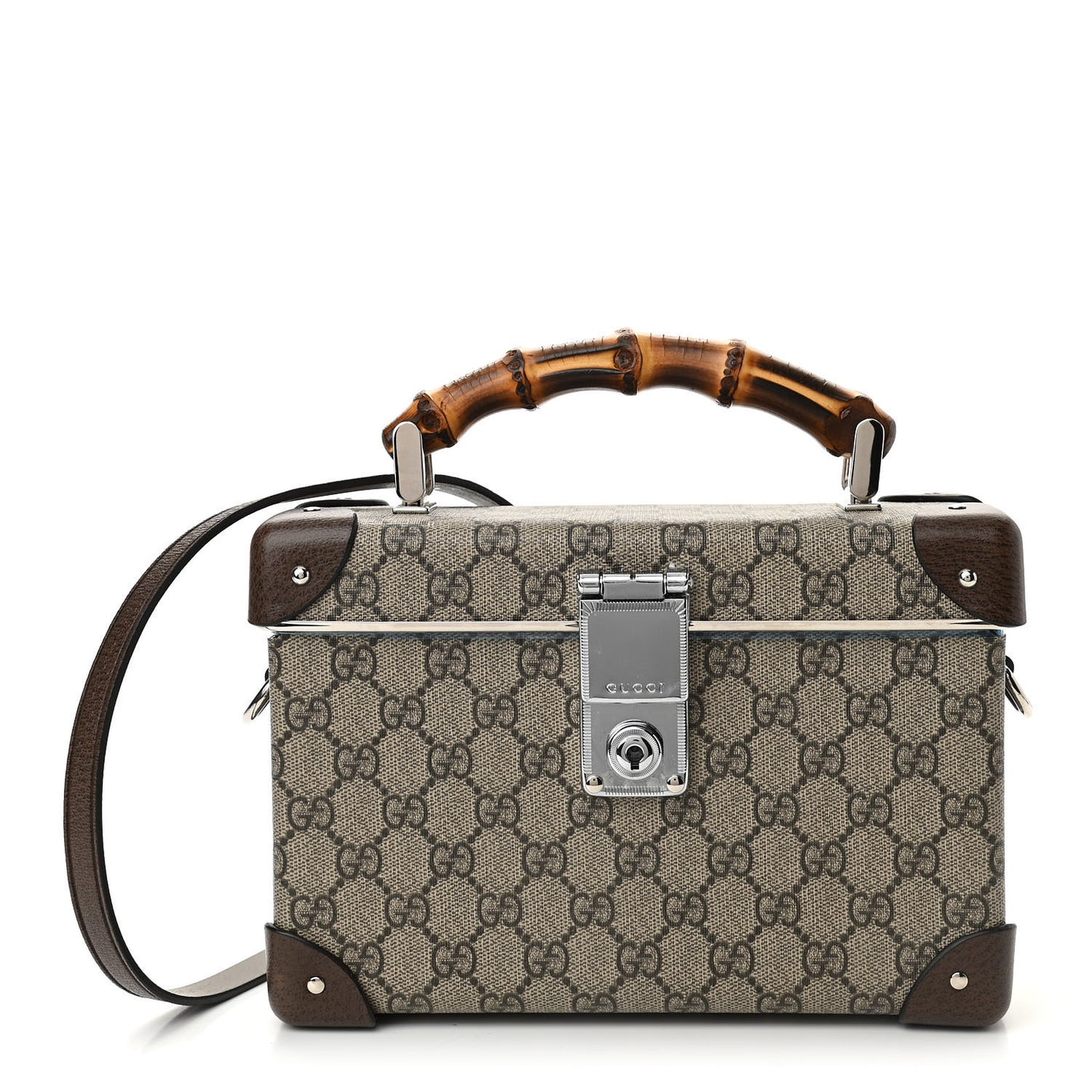 GG Supreme Monogram Globe-Trotter Beauty Case Brown