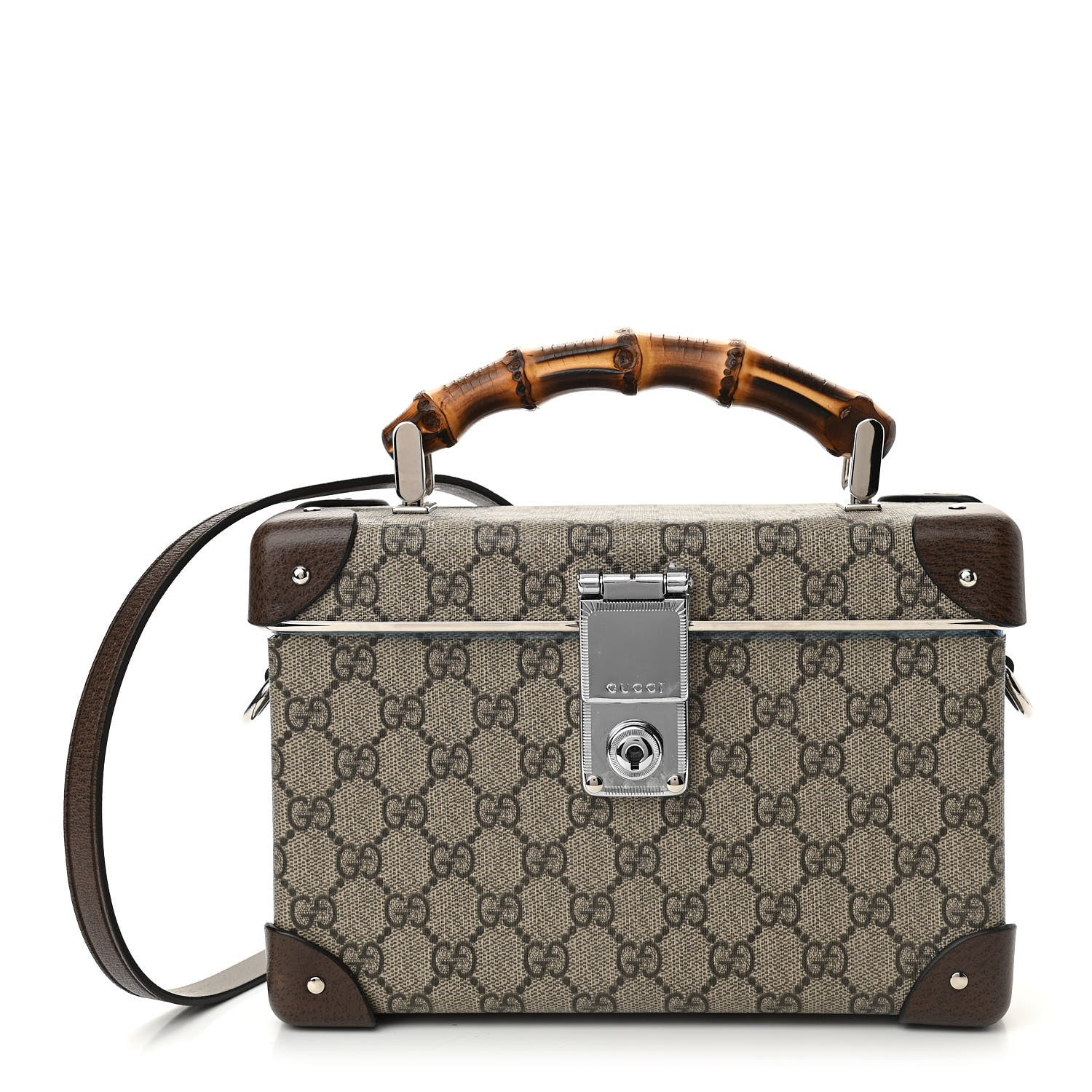 Gucci GG Supreme Monogram Globe-Trotter Beauty Case Brown 1 of 10