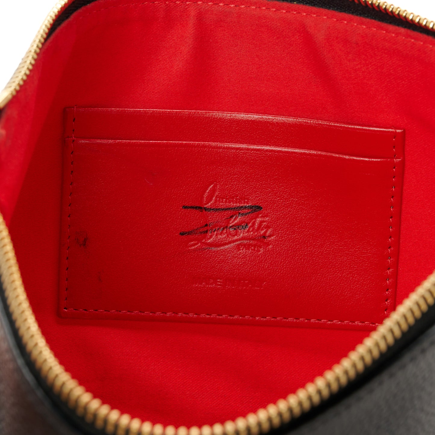 Calfskin Loubila Chain Clutch Black