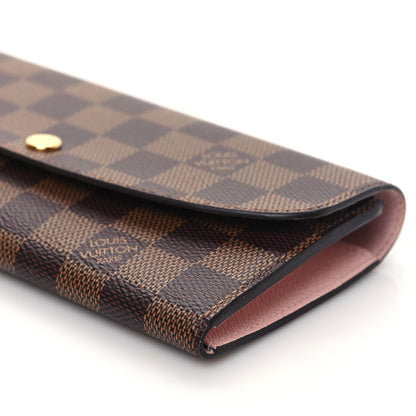 Louis Vuitton Damier Ebene Emilie Wallet Rose Ballerine 9 of 10
