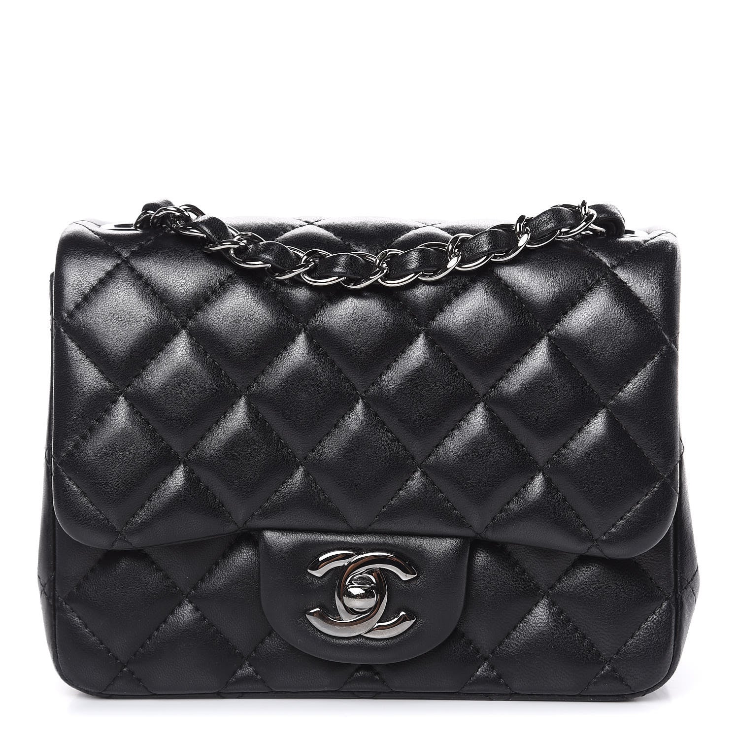 Chanel Lambskin Quilted Mini Square Flap Black 1 of 12