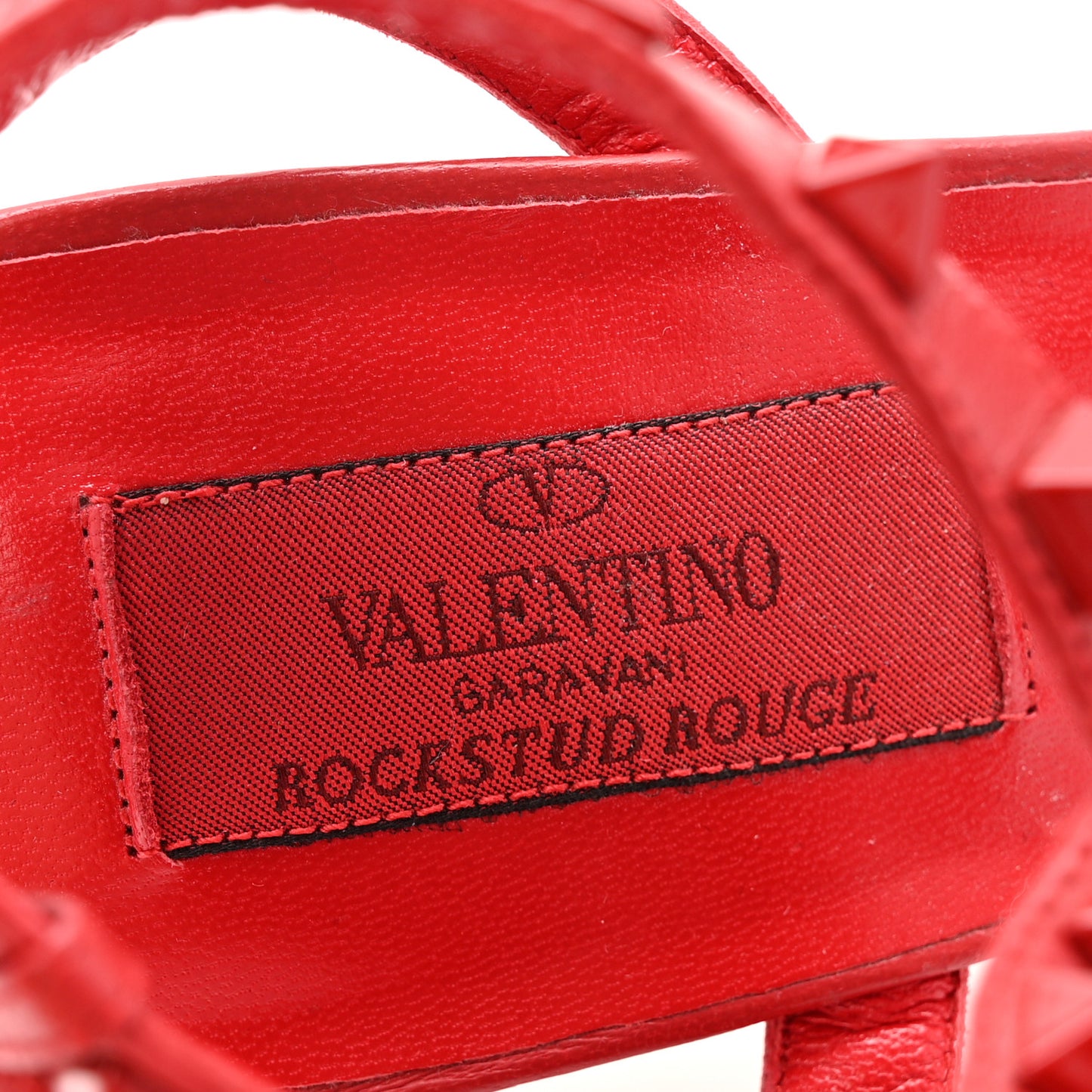 Calfskin Lacquered Monochrome Rockstud Ankle Strap 65mm Pumps 38.5 Rosso Valentino