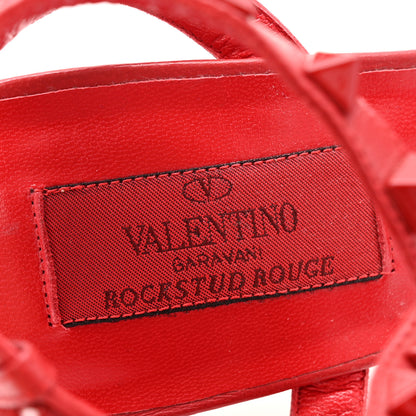 Valentino Garavani Calfskin Lacquered Monochrome Rockstud Ankle Strap 65mm Pumps 38.5 Rosso Valentino 7 of 10