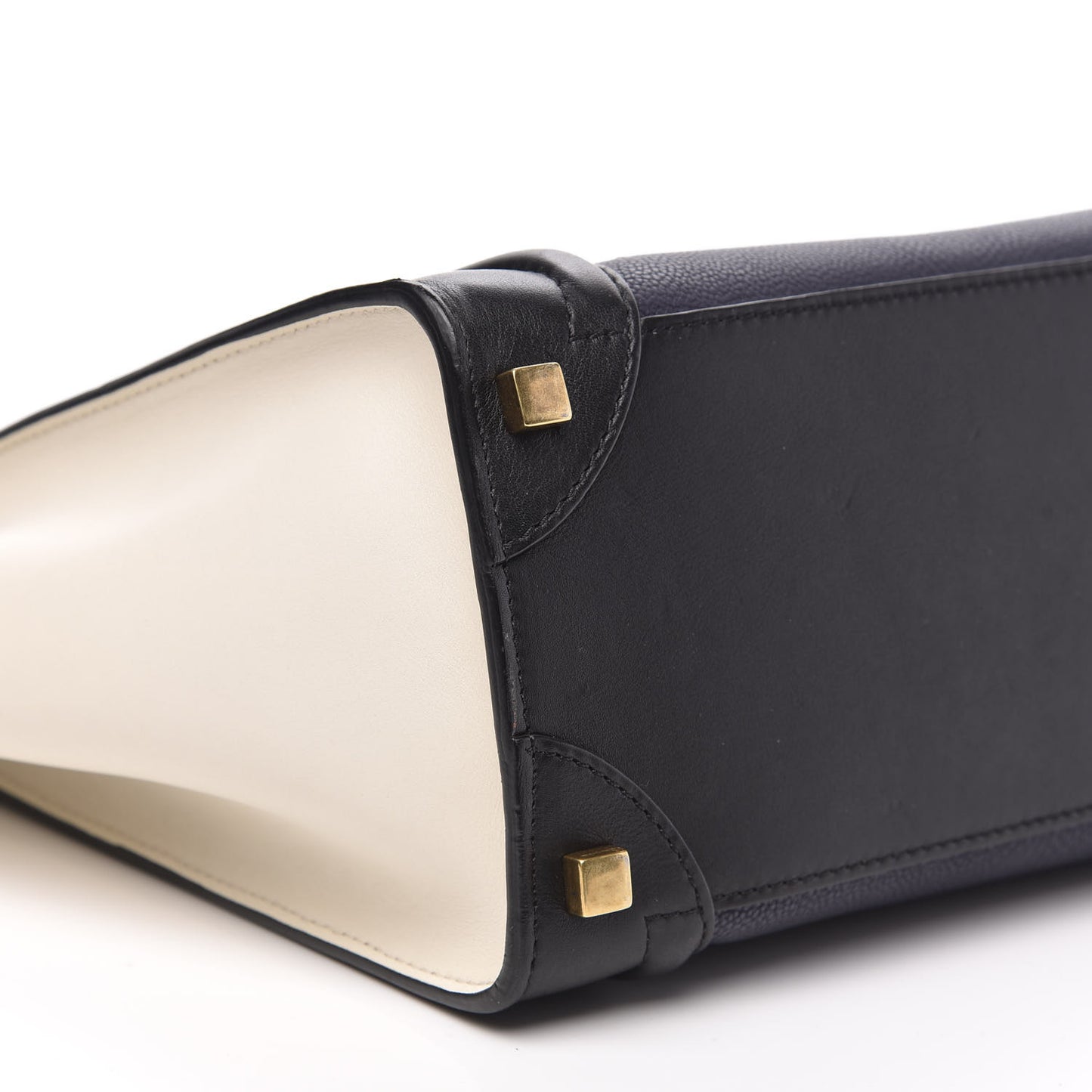 Textured Calfskin Micro Tri-Color Luggage Navy Blue