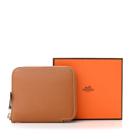 Hermes Epsom Silk'in Compact Wallet Gold 10 of 10