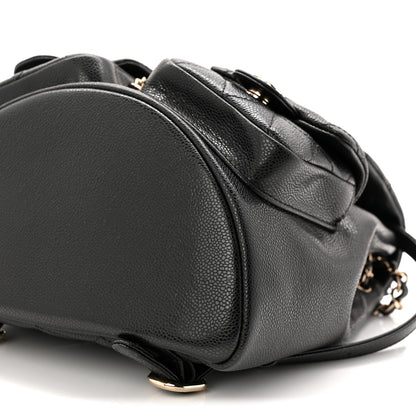 Chanel Shiny Caviar Quilted Medium Duma Pockets Drawstring Backpack Black 10 of 10