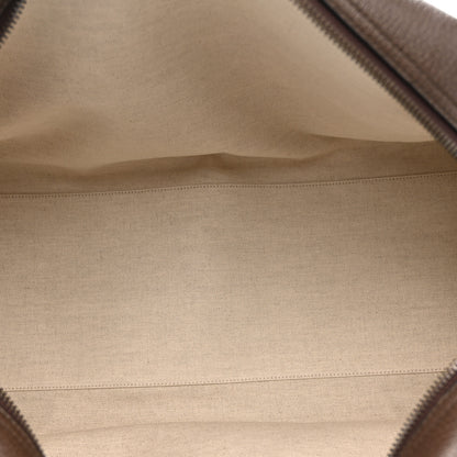 Gucci X ADIDAS Canvas Textured Dollar Calfskin Web GG Monogram Trefoil Large Bowling Bag Beige Brown Multicolor 4 of 9