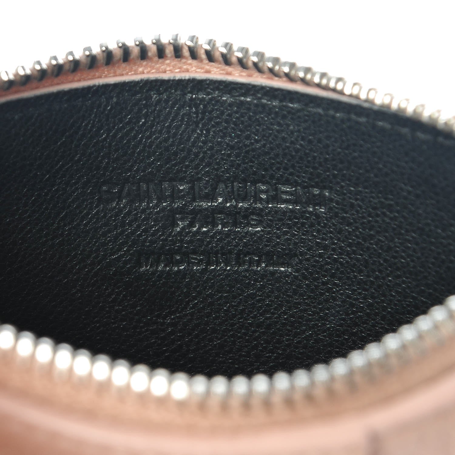 Saint Laurent Grained Calfskin 5 Fragments Zip Pouch Card Holder Pale Pink 6 of 8