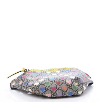 Gucci Soft GG Supreme Monogram Hearts Web Childrens Belt Bag Beige Ebony Multicolor Freesia 3 of 10