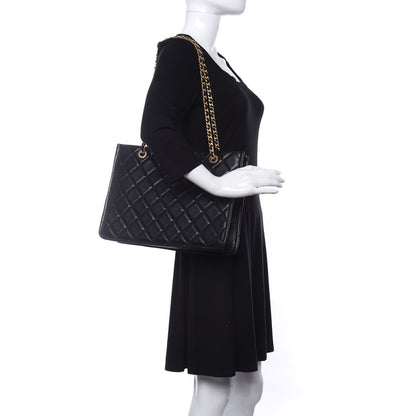 Chanel Caviar Quilted Sweet Classic Shopping Tote Black 2 of 9