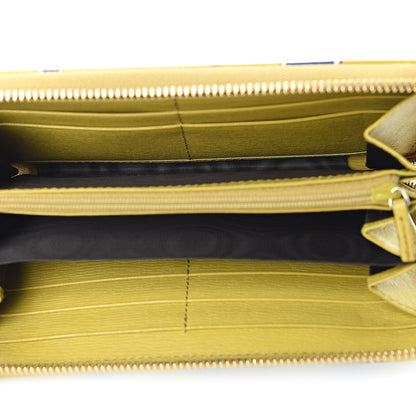 Gucci Calfskin Heartbeat Print Zip Around Wallet Yellow 4 of 6