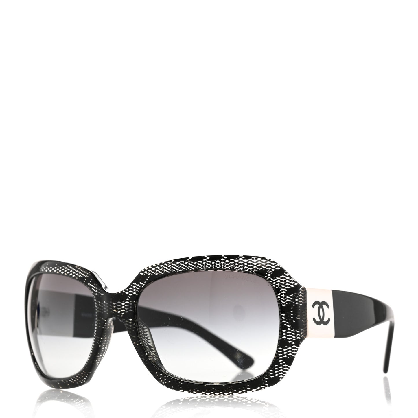 Acetate CC Lace Effect Sunglasses 5146 Black White