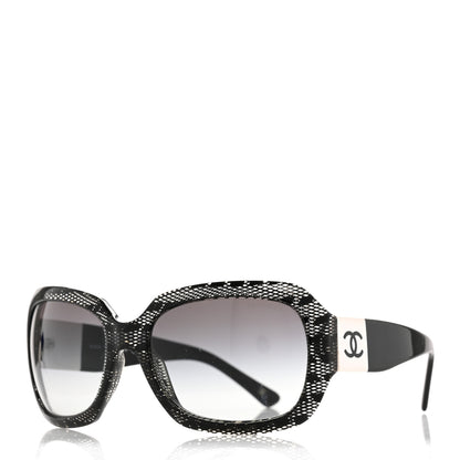 Chanel Acetate CC Lace Effect Sunglasses 5146 Black White 1 of 9
