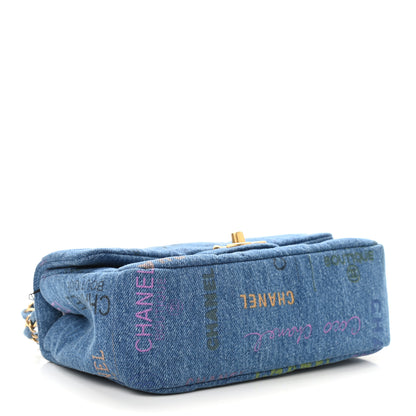 Chanel Denim Quilted Mini Denim Mood Rectangular Flap Blue Multicolor 4 of 9
