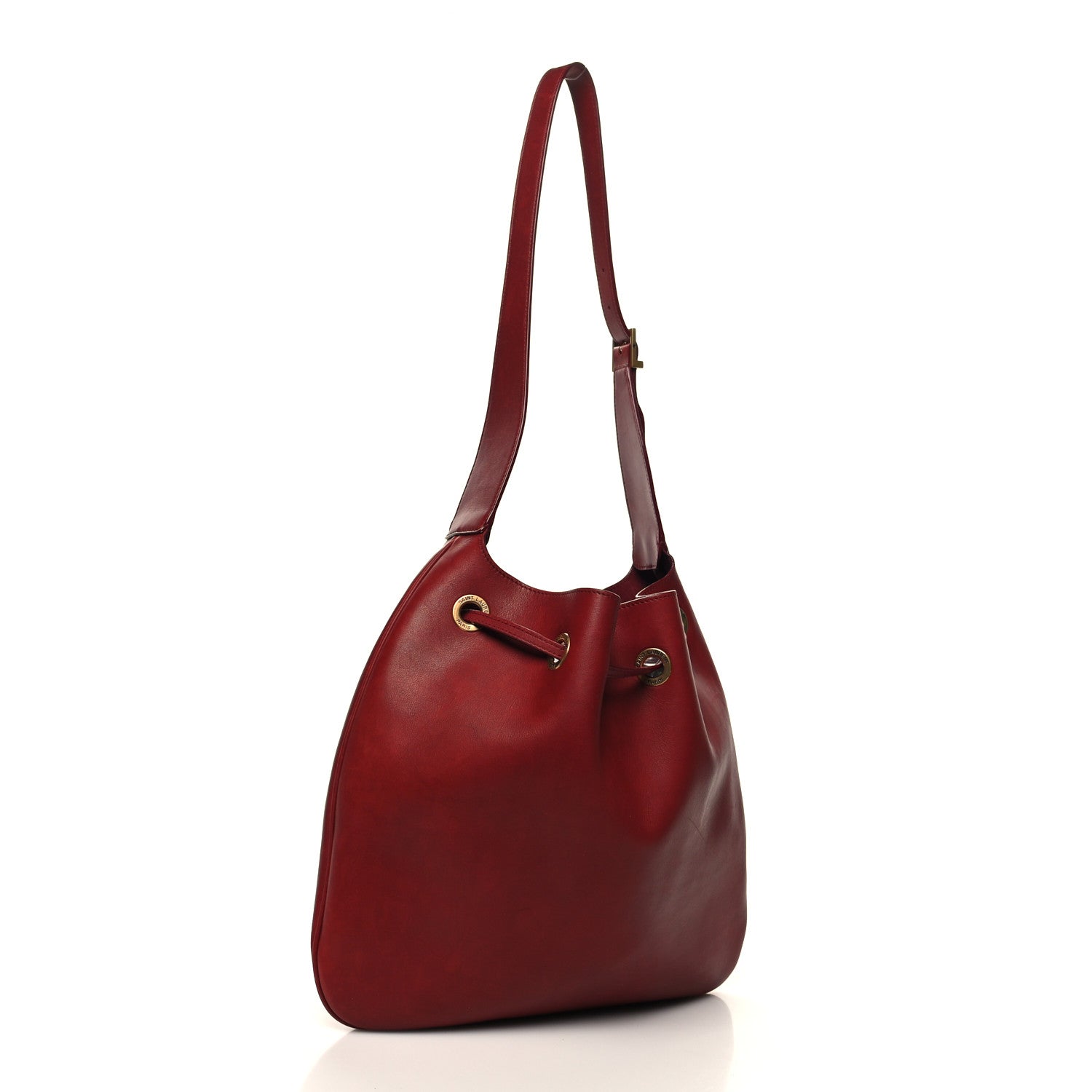 Saint Laurent Calfskin Medium Paris VII Flat Hobo Red 4 of 12
