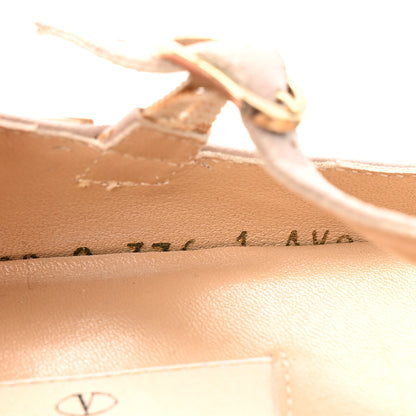 Valentino Garavani Calfskin Nappa Rockstud Cage Ballerina Flats 38 Grey Pink Poudre 11 of 15