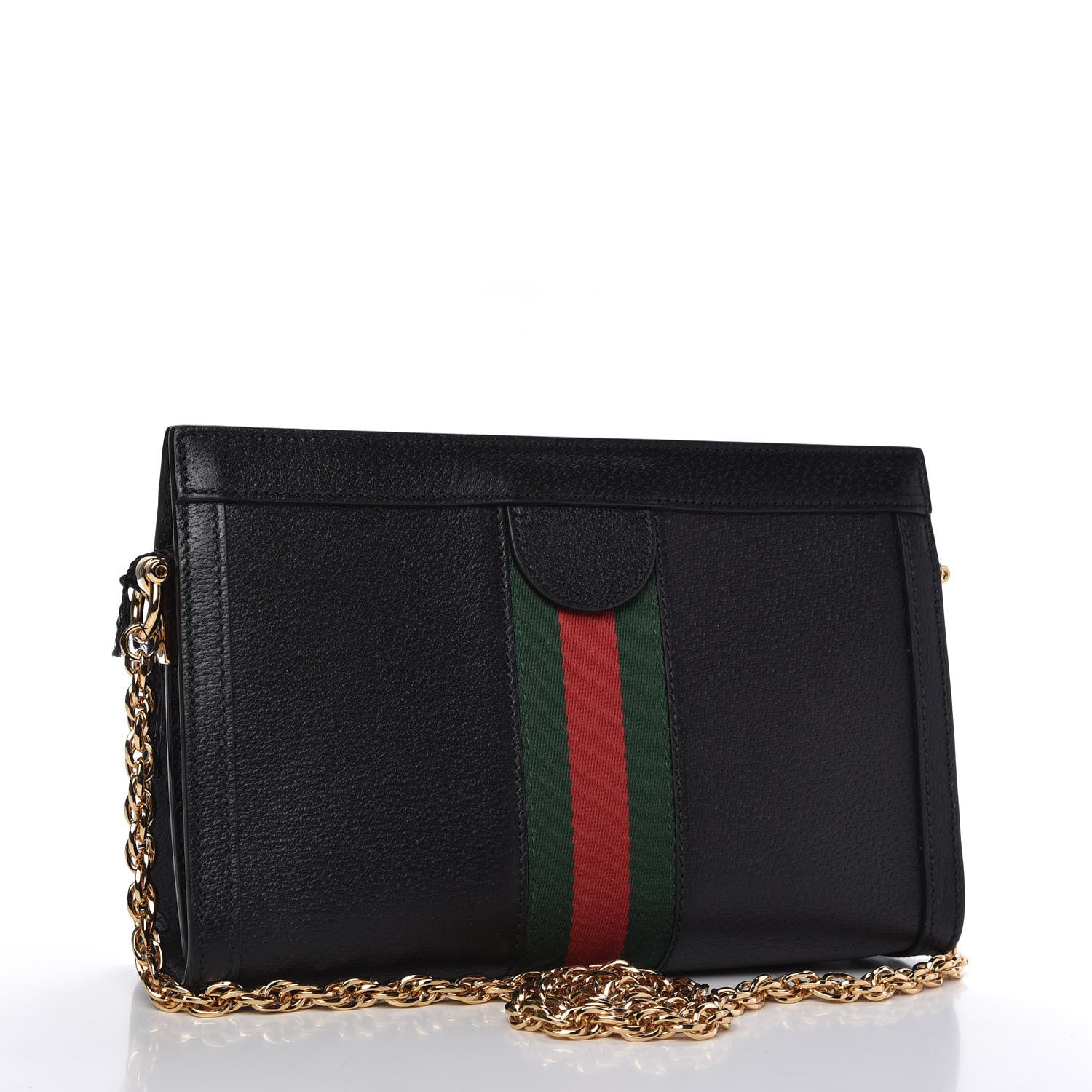 Gucci Calfskin GG Web Small Ophidia Chain Shoulder Bag Black 3 of 10