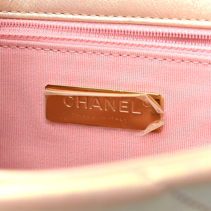 Chanel Iridescent Lambskin Quilted Medium Chanel 19 Flap Pink 6 of 11