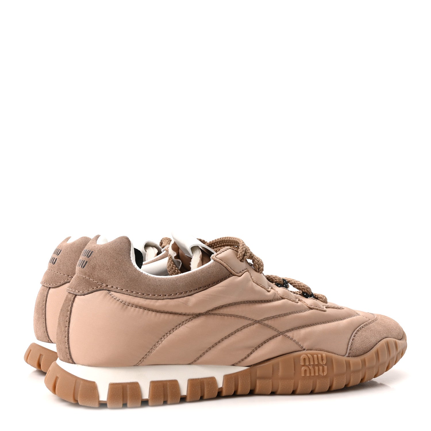 Miu Miu Technical Fabric Suede Womens Tyre Sneakers 40 Dark Rose 5 of 10