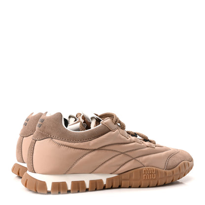 Miu Miu Technical Fabric Suede Womens Tyre Sneakers 40 Dark Rose 5 of 10