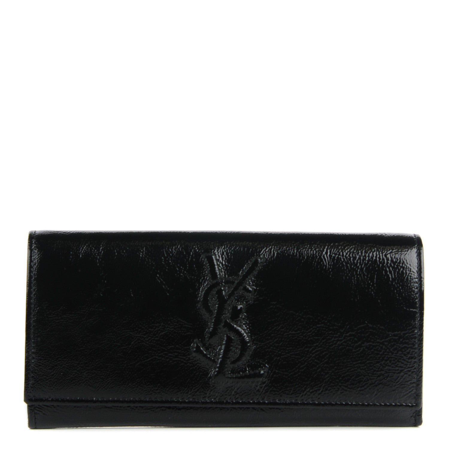 Saint Laurent Textured Patent Belle De Jour Wallet Black 1 of 7