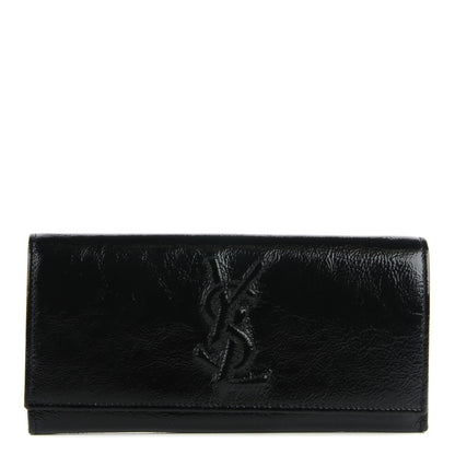 Saint Laurent Textured Patent Belle De Jour Wallet Black 1 of 7
