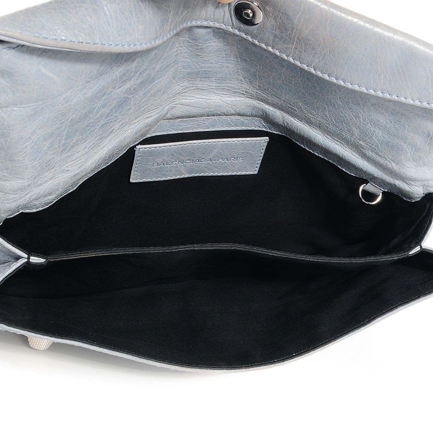 Agneau Giant 21 Silver Hardware Envelope Clutch Sky Blue