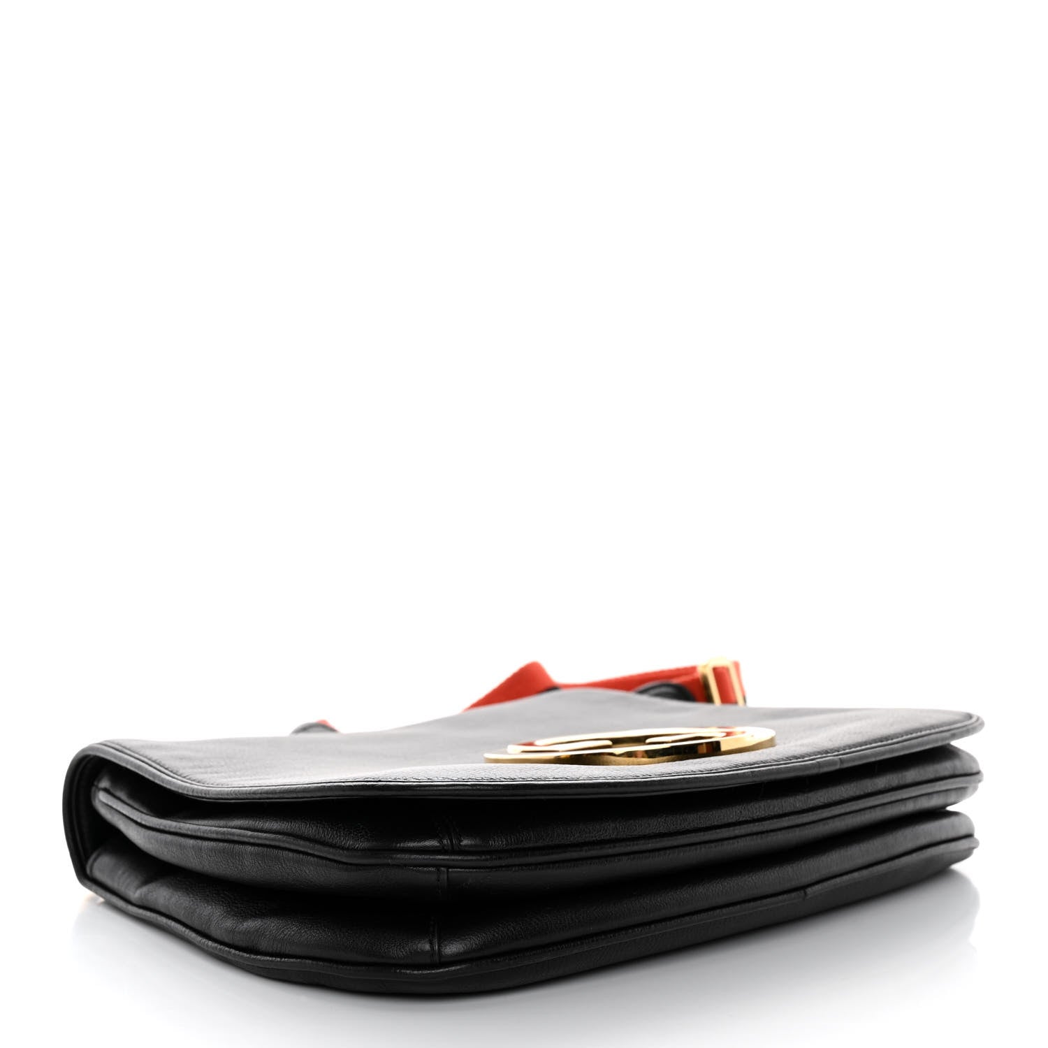 Gucci Roxy Calfskin Web Medium Blondie Shoulder Flap Bag Black 4 of 10