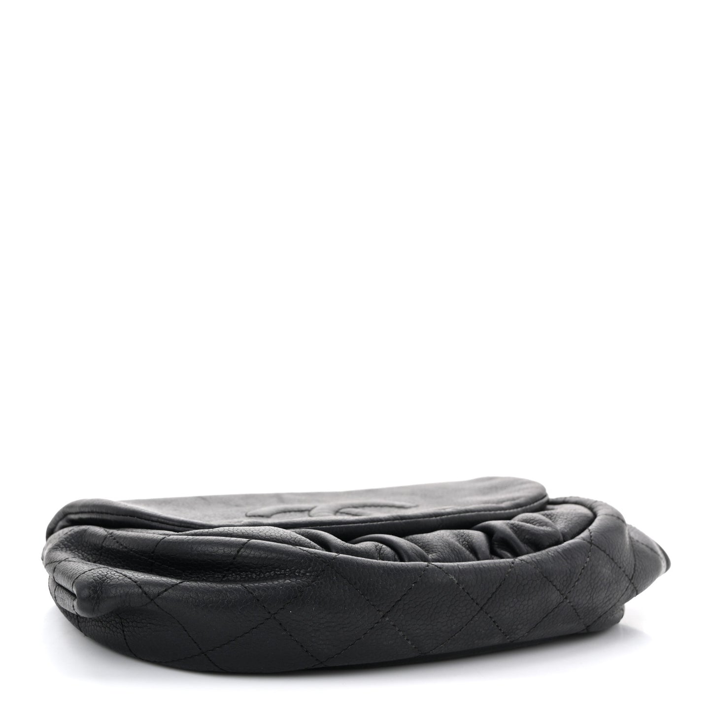 Lambskin Half Moon Wallet On Chain WOC Black