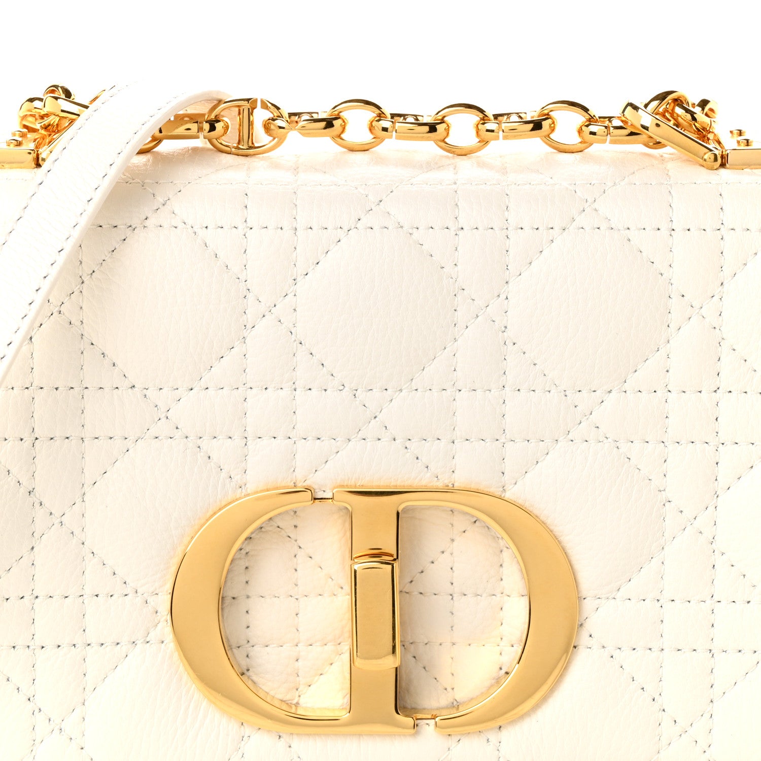 Christian Dior Calfskin Cannage Small Caro Bag Ivory 7 of 10