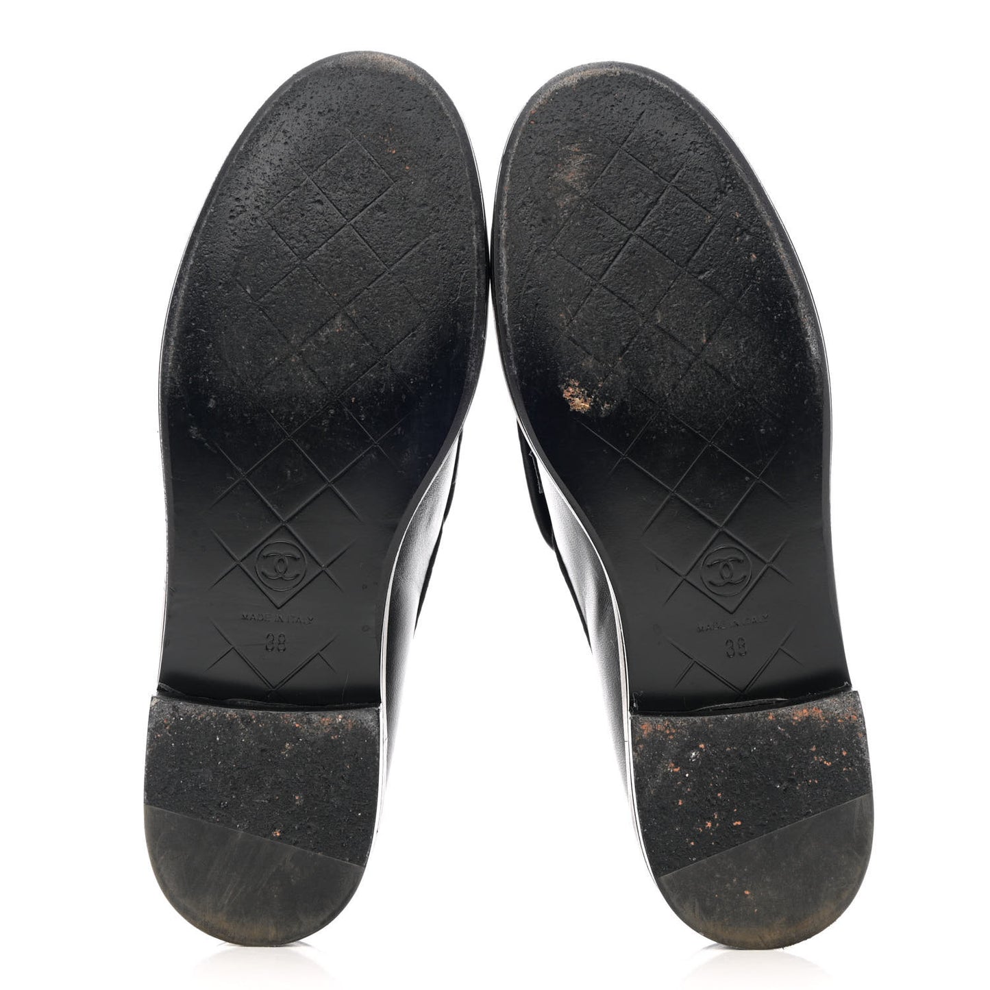 Lambskin Quilted CC Turnlock Loafers 38 Black