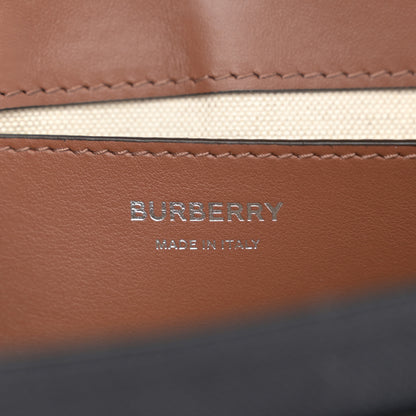 Burberry Canvas Horseferry Print Note Crossbody Bag Black Tan 6 of 9