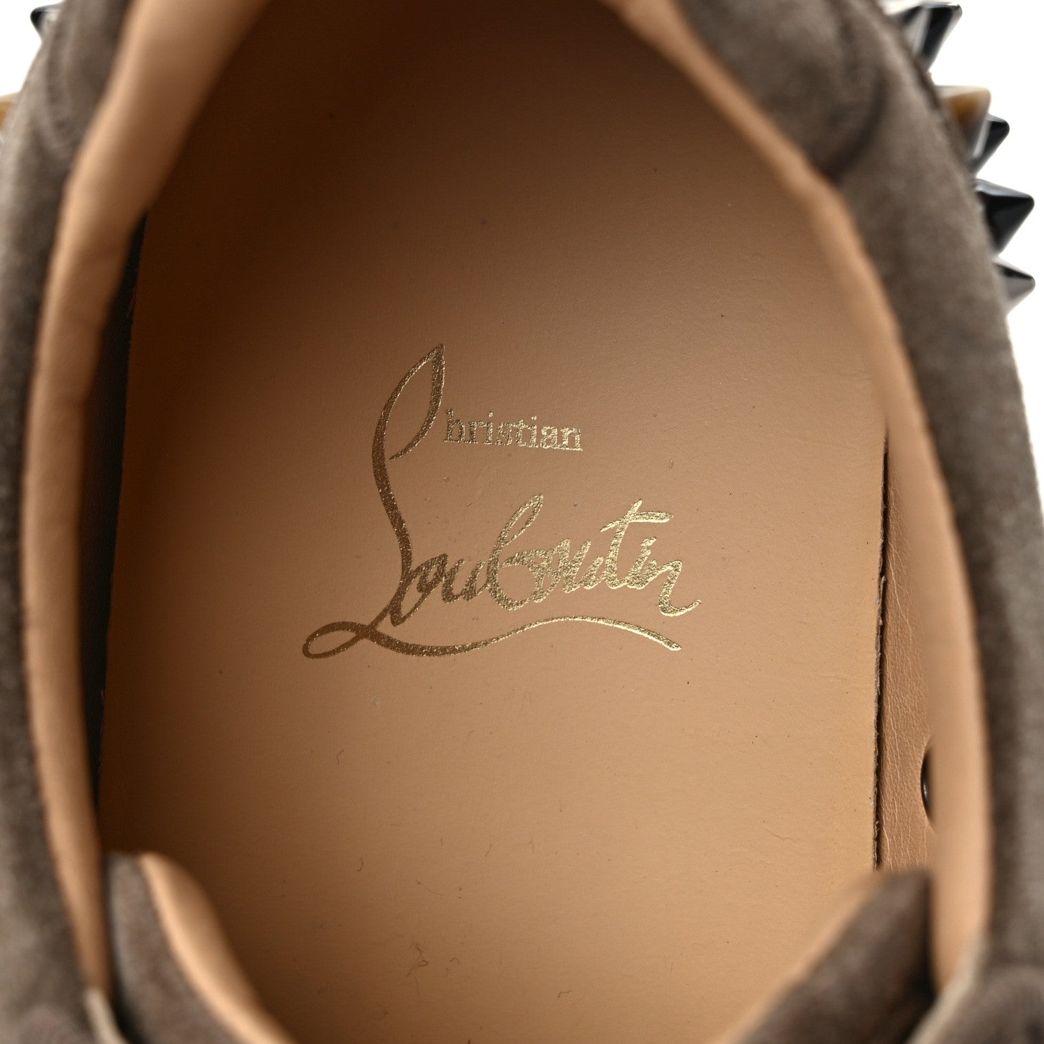 Christian Louboutin Suede Calfskin Vieira Spikes Womens Orlato Flat Sneakers 38 Silex Mix Corne 7 of 9
