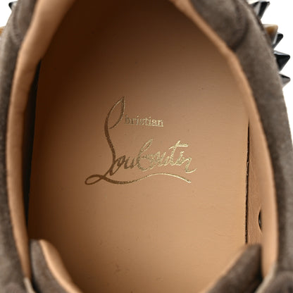 Christian Louboutin Suede Calfskin Vieira Spikes Womens Orlato Flat Sneakers 38 Silex Mix Corne 7 of 9