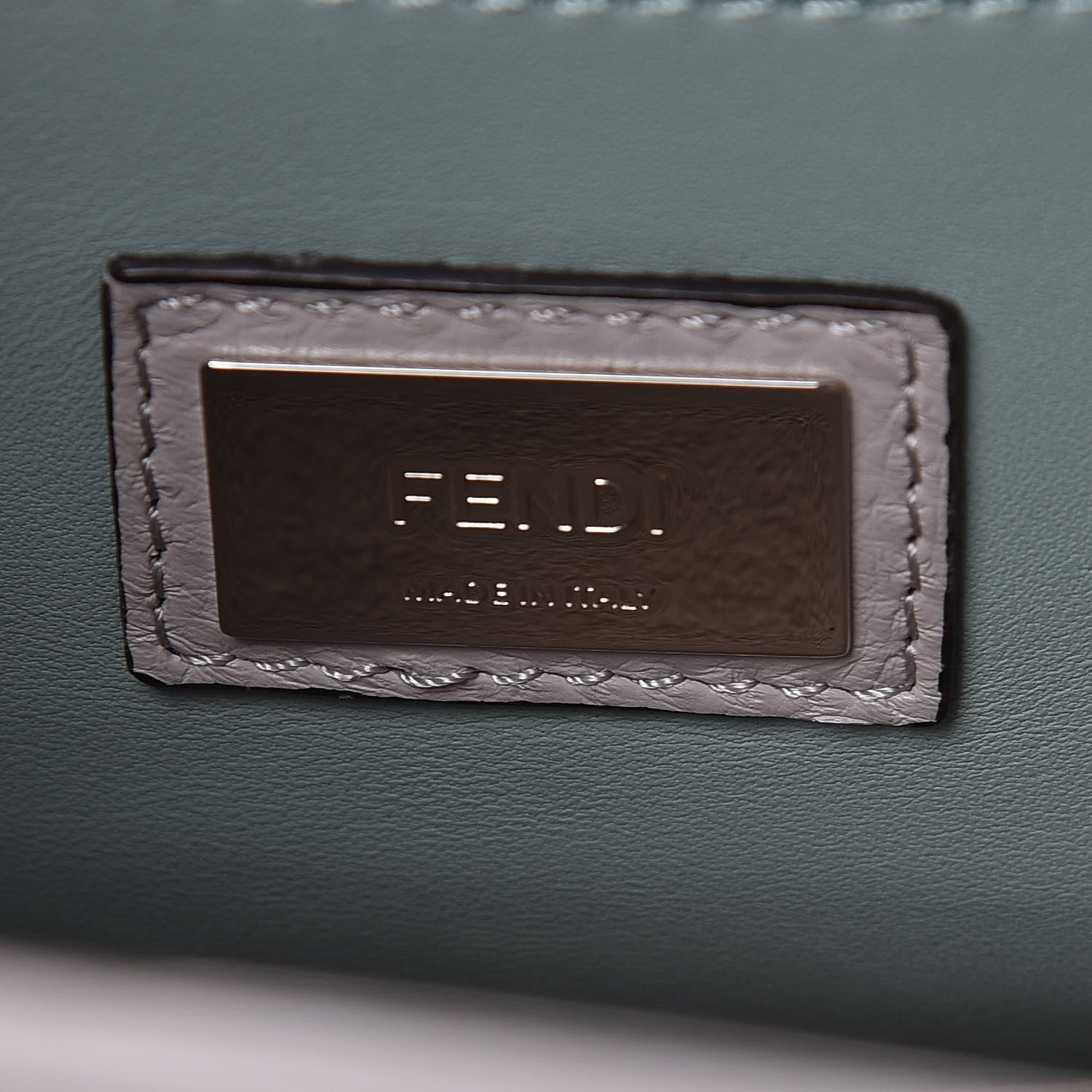 Fendi Vitello Dolce Shiny Nappa Large Peekaboo Iconic Satchel Grey 10 of 11