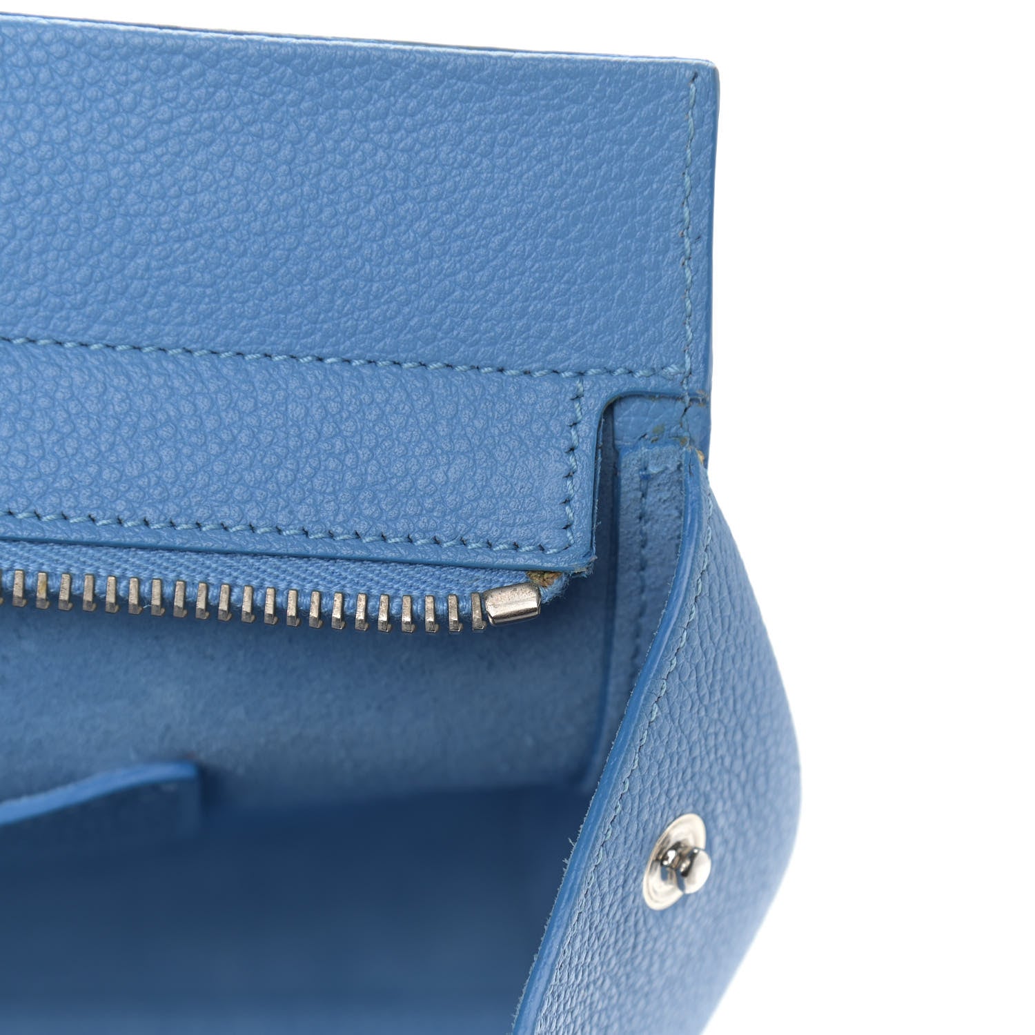 Saint Laurent Grained Calfskin Small Rive Gauche Cabas Blue Clair 13 of 16