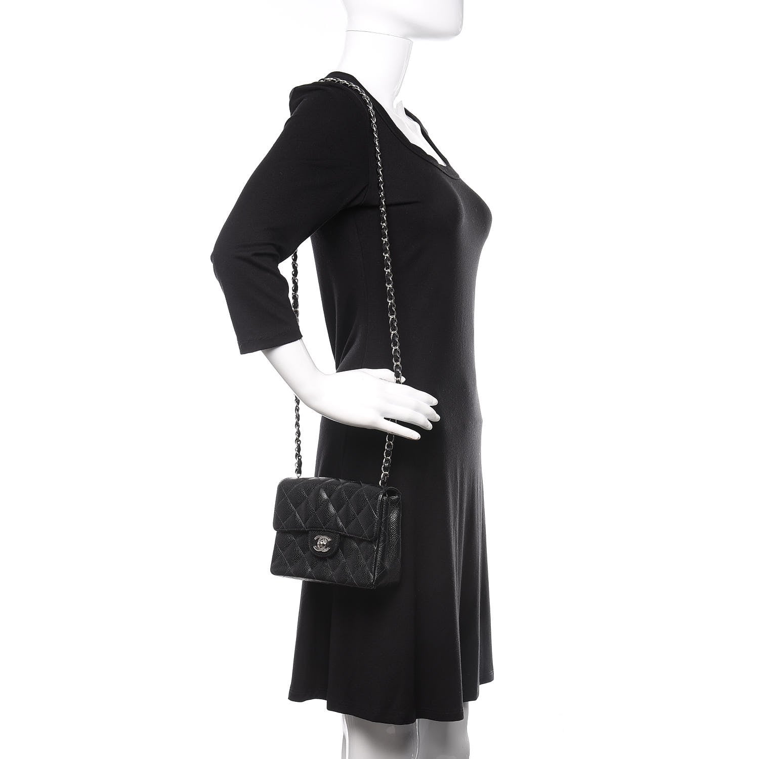 Chanel Caviar Quilted Mini Square Flap Black 2 of 9