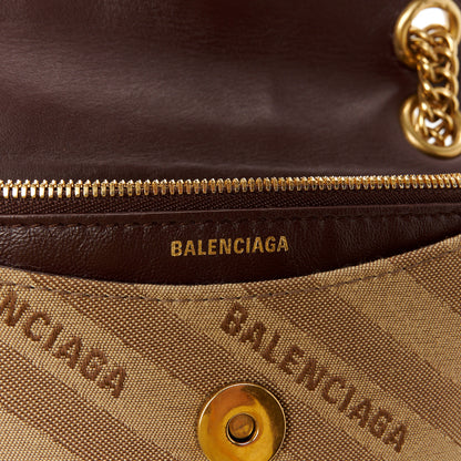 Balenciaga Jacquard Logo Matelasse S BB Round Shoulder Bag Beige Brown 6 of 10