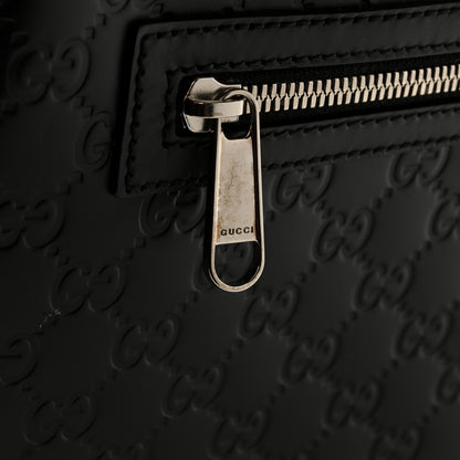 Gucci Guccissima Signature Medium Flat Messenger Bag Black 11 of 12