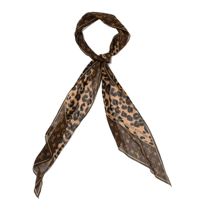 Louis Vuitton Silk Crepe Leopard Monogram Scarf 1 of 3