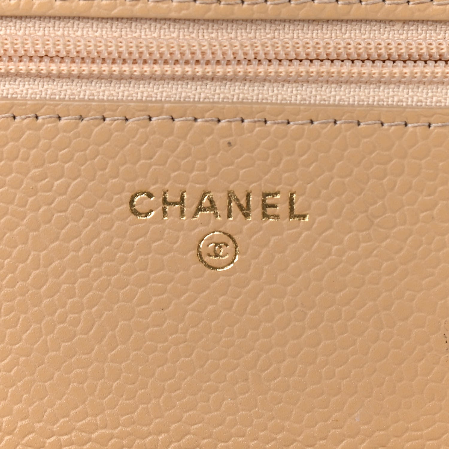 Chanel Caviar Quilted Wallet On Chain WOC Beige 8 of 13