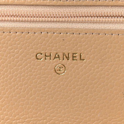 Chanel Caviar Quilted Wallet On Chain WOC Beige 8 of 13