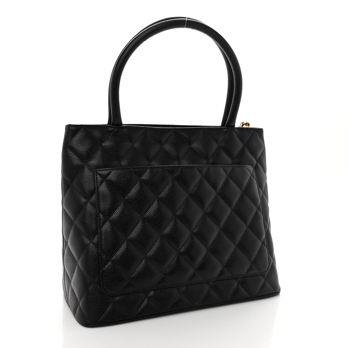 Caviar Quilted Medallion Tote Black