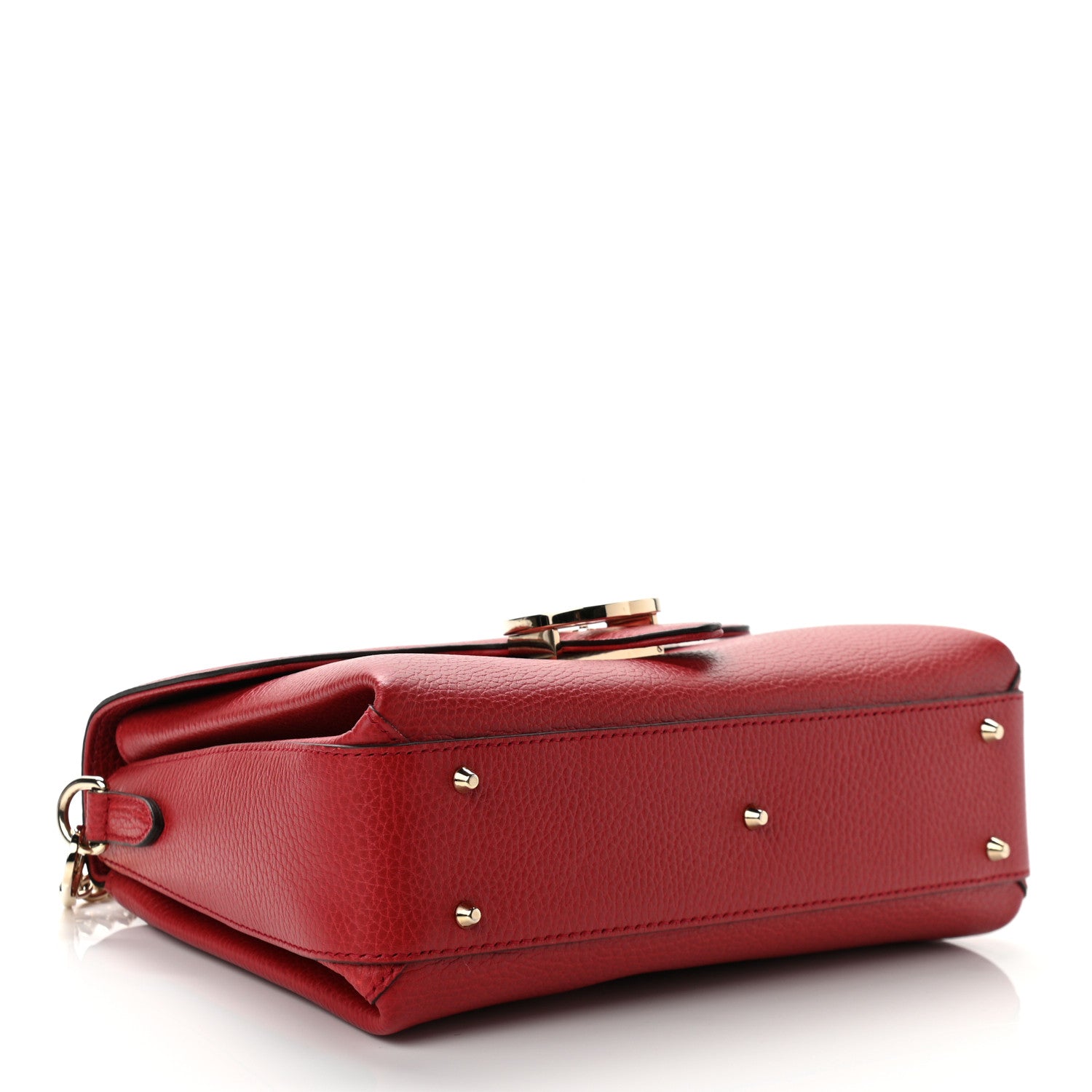 Gucci Dollar Calfskin Interlocking G Top Handle Shoulder Bag Red 6 of 21