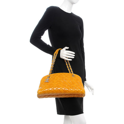 Chanel Glazed Calfskin Quilted Medium Just Mademoiselle Bowling Bag Dark Orange 2 of 13