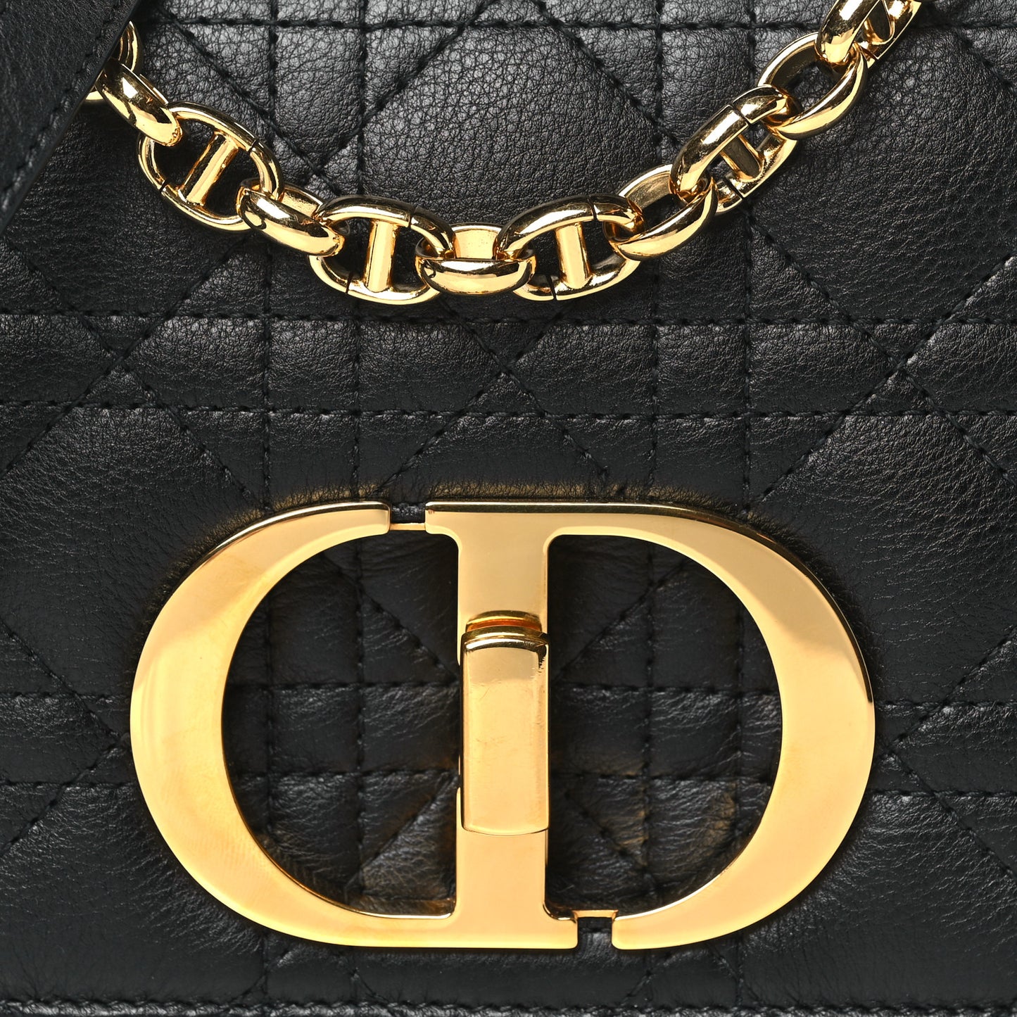 Calfskin Cannage Small Caro Bag Black