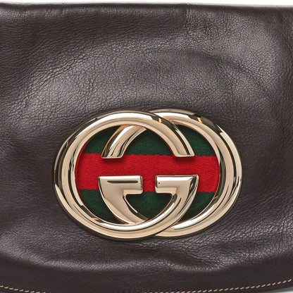 Gucci Calfskin Web Small Britt Shoulder Bag Brown 8 of 10