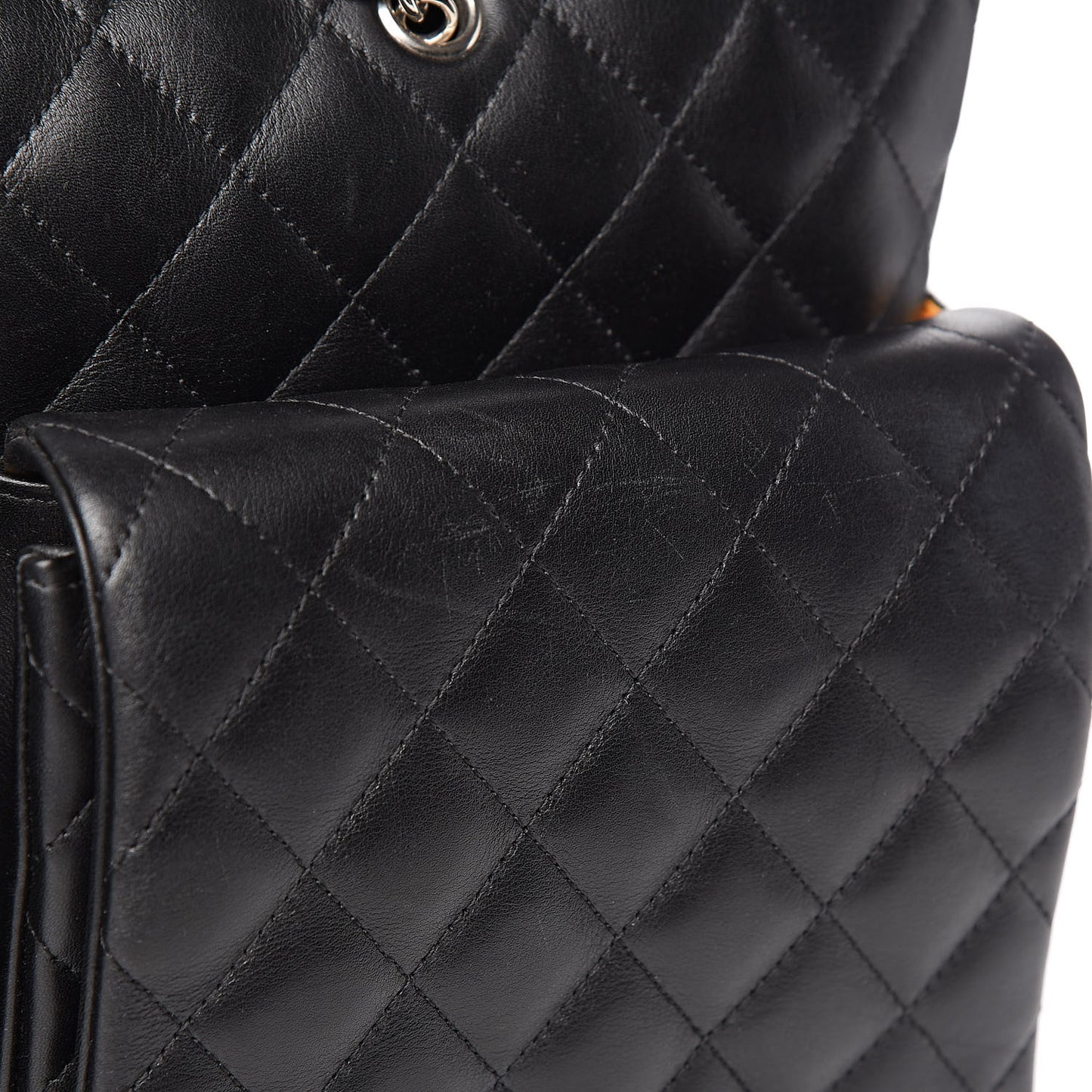 Calfskin Quilted XL Cambon Multipocket Reporter Black White