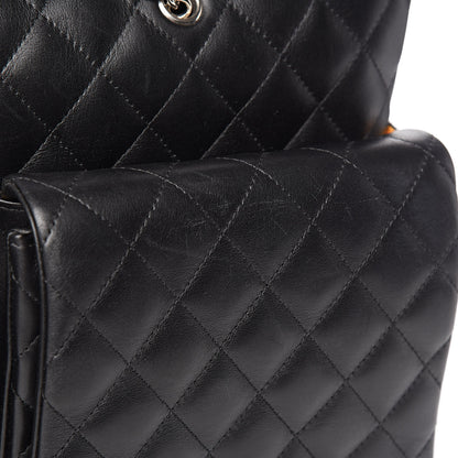 Chanel Calfskin Quilted XL Cambon Multipocket Reporter Black White 13 of 18