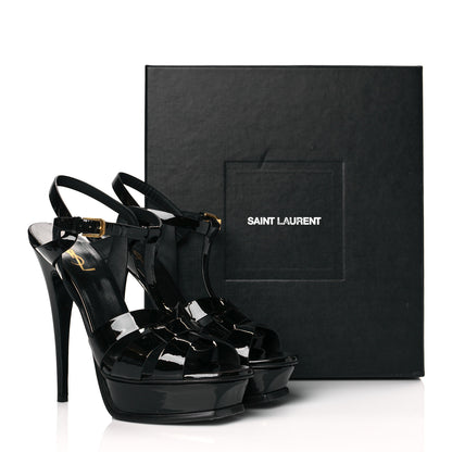 Saint Laurent Patent Tribute 105 Platform Sandals 40 Black 12 of 12